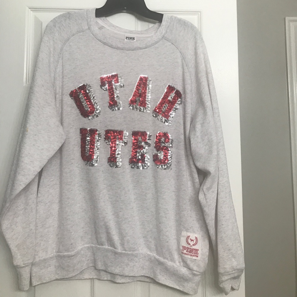 VS PINK Sequined Utah Utes Sweater